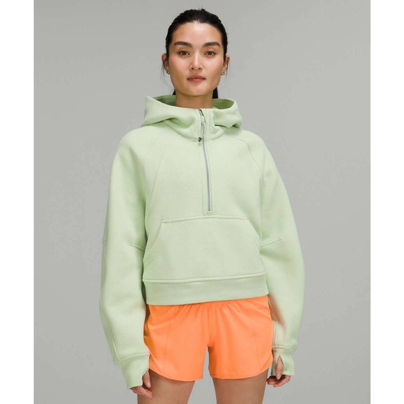 lululemon athletica Tops - Lululemon Scuba Oversized Half Zip Hoodie Creamy Mint